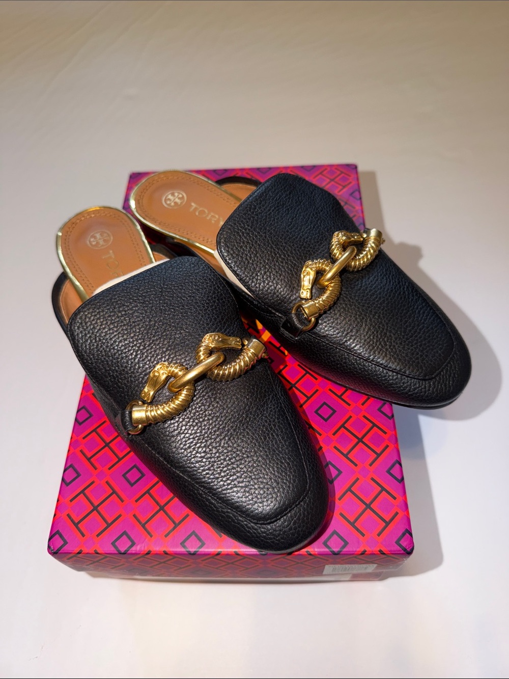 Tory Burch Jessa Backless Loafer Leather Black size 6